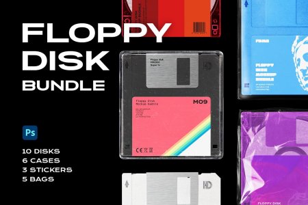 Floppy Disk Mockup Template Bundle