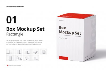 Box Mockup Set 01: Rectangle