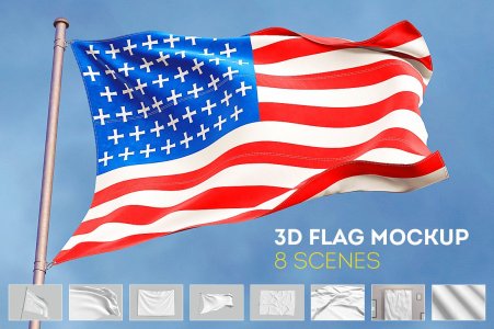 3D Flag Mock-Up