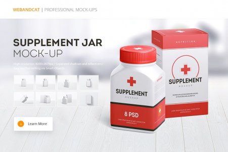 Supplement Jar and Box Mock-up