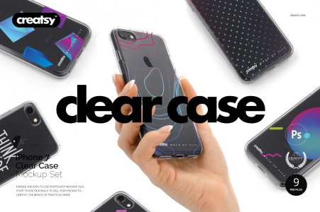 iPhone 7 Clear Case Mockup Set