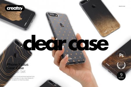 iPhone 7 Plus Clear Case Mockup Set