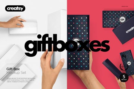 Gift Box Mockup Set