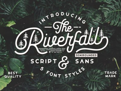 Riverfall Semirounded Typeface Script and Sans of 5 fonts