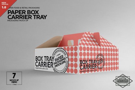 Box Carrier Tray Packaging Mockup