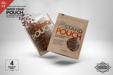 Paper 18oz ZipPouch Packaging Mockup
