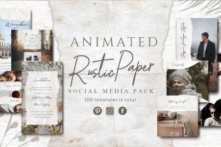 CANVA Rustic Paper Social Media Pack