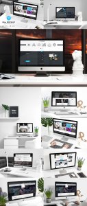 10 iMac Desk Mockups