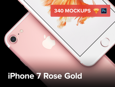 340 iPhone 7 Rose Gold mockups