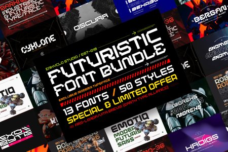 FUTURISTIC FONT BUNDLES [VOL.01] - 13 Font 50 Styles