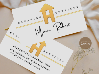 luxury white gold card-​Contact info Card-​Professional Design- marble business card-cleaning marketing-gold and white house card-home construction design card