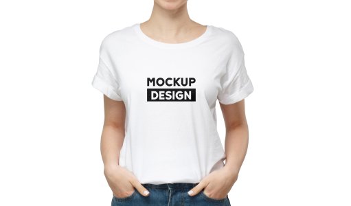 Girls Tuckin wHITE T-Shirt PSD Mockup