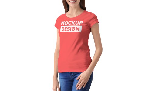 Girls T-shirt fully Customized PSD Mockup