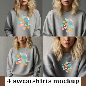 grey women Sweater Sweatshirts mockups-Simple unique grey Sweatshirts Mockup