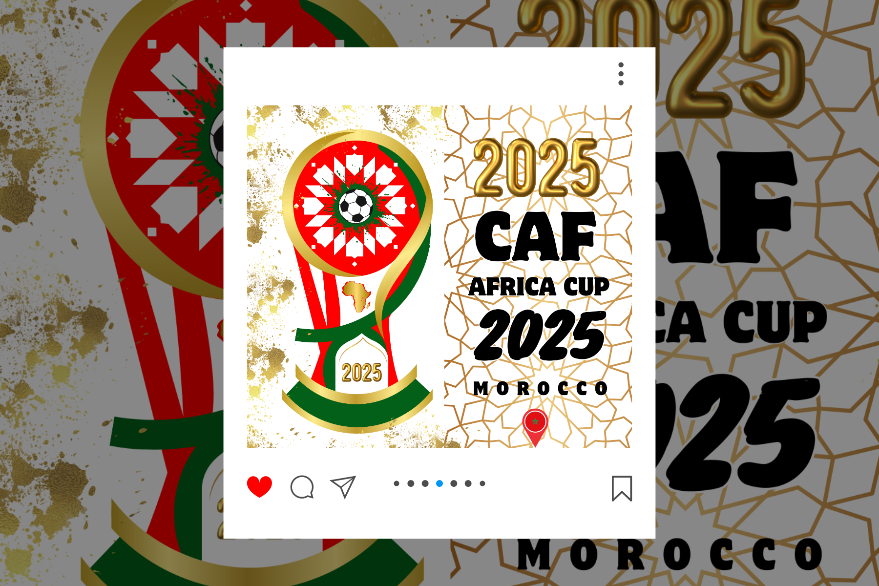 soccer football Africa cup 2025 Morocco trophy logo/editable/digital download/Africa cup 2025 flyer/social media publications